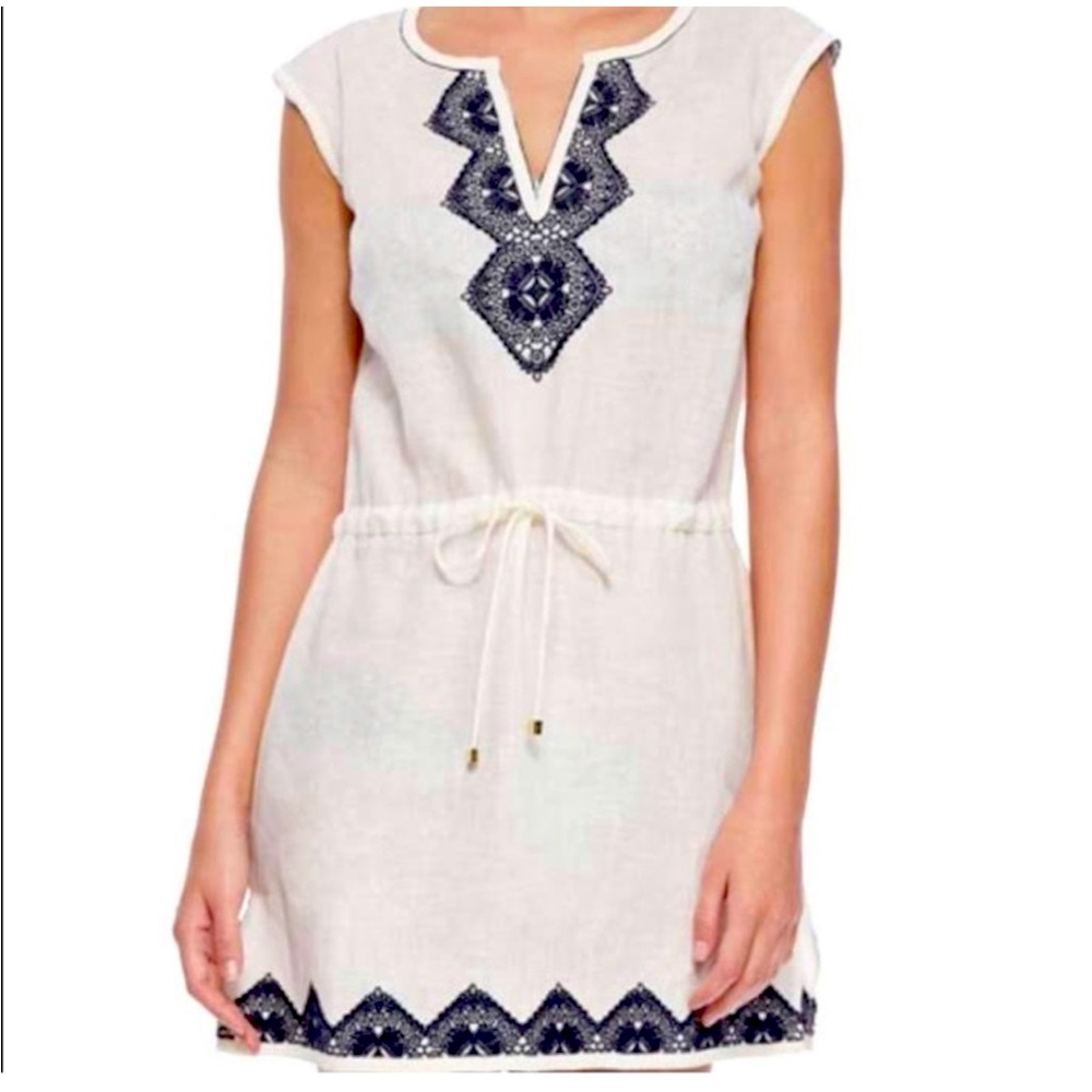 Tory Burch Margarita Linen Tunic Coverup XS